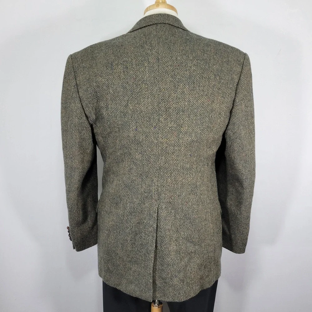 Robert Stock Men's Tweed Sport Coat Blazer Two Button Brown Barley Corn Size 42R